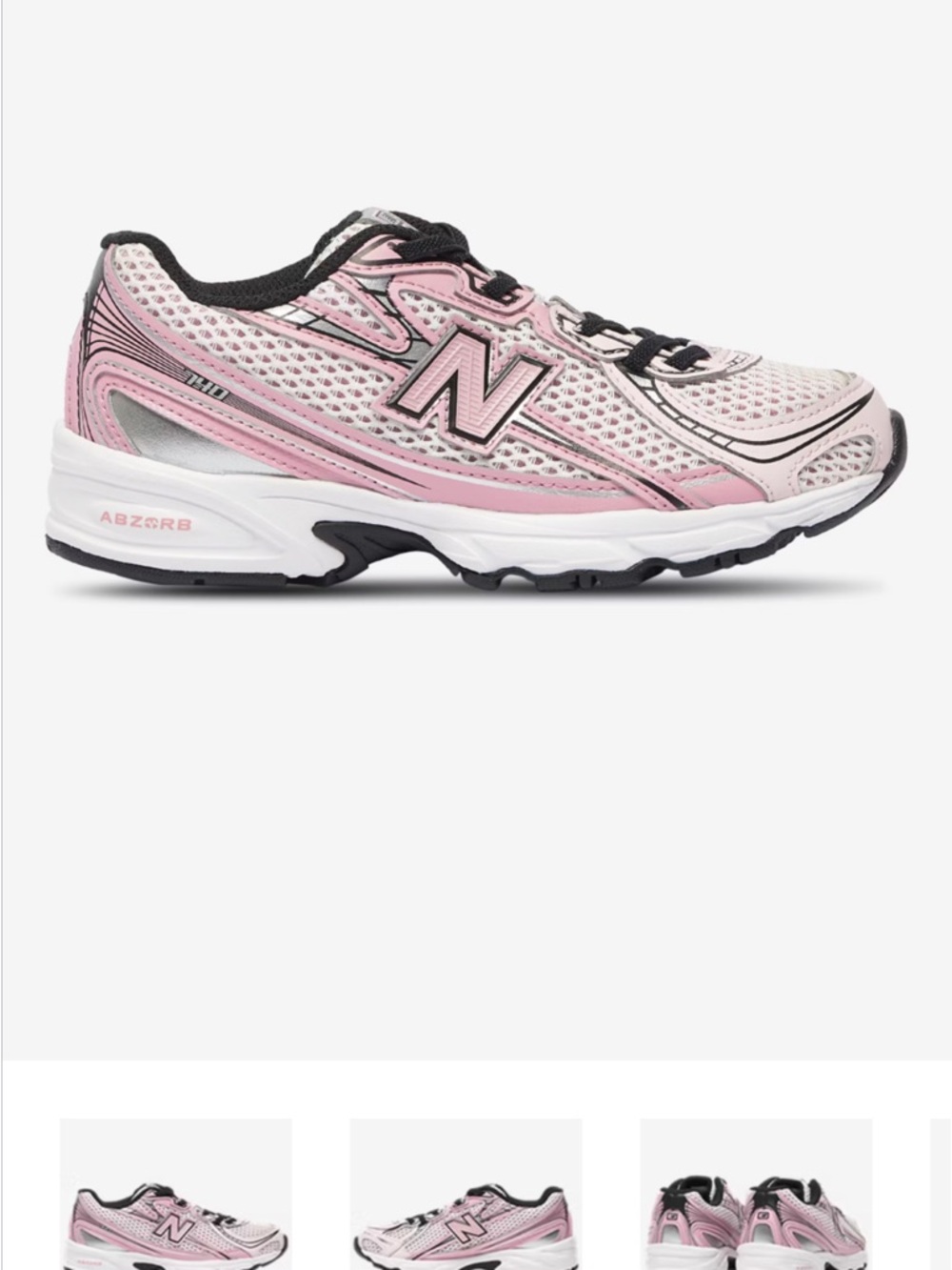 New Balance Women's Pink and Black Mesh Running Sneakers